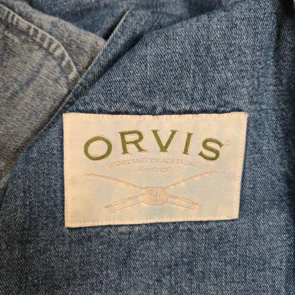 Orvis Vintage Women's Denim Jacket Size 14 Blue Pockets Casual Preppy - Picture 3 of 9